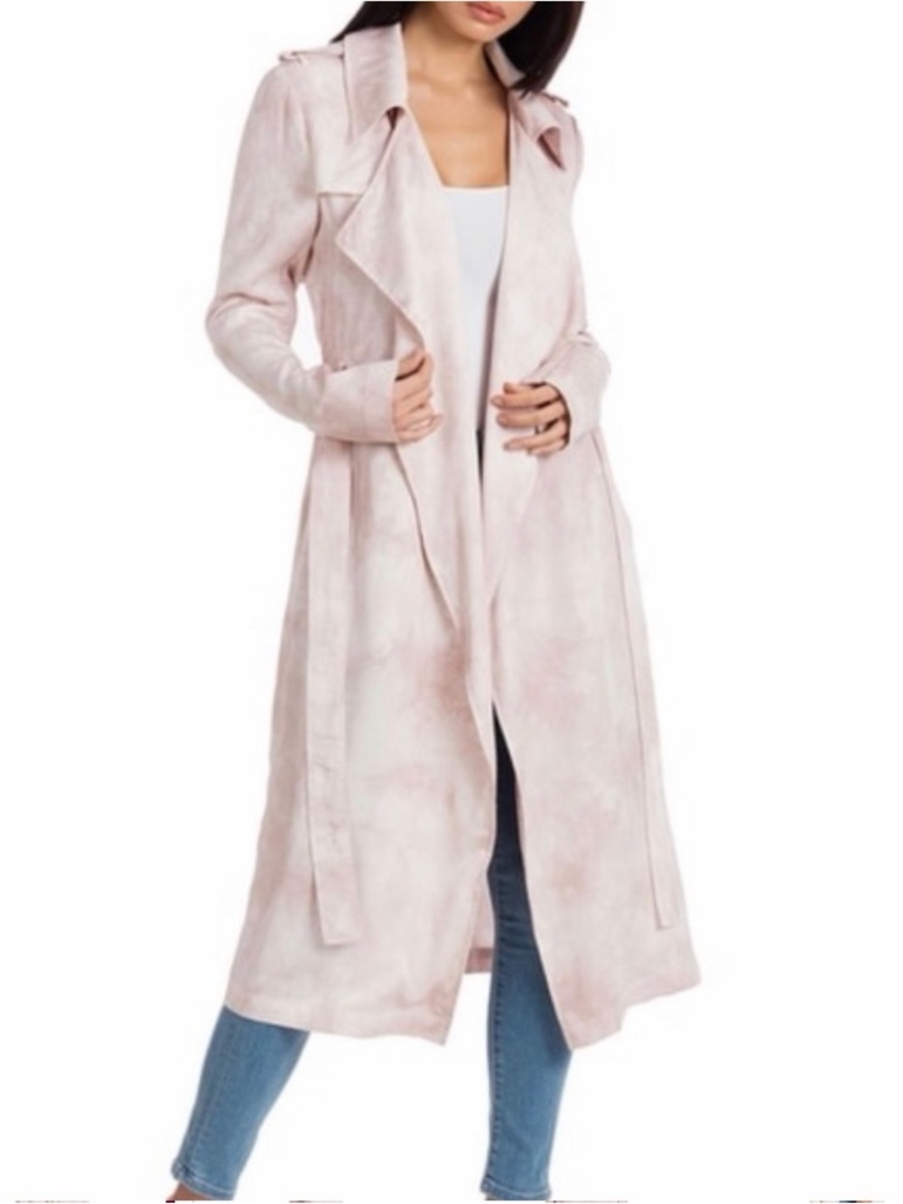 Badgley Mischka Tie Dye Lyocell Trench Coat